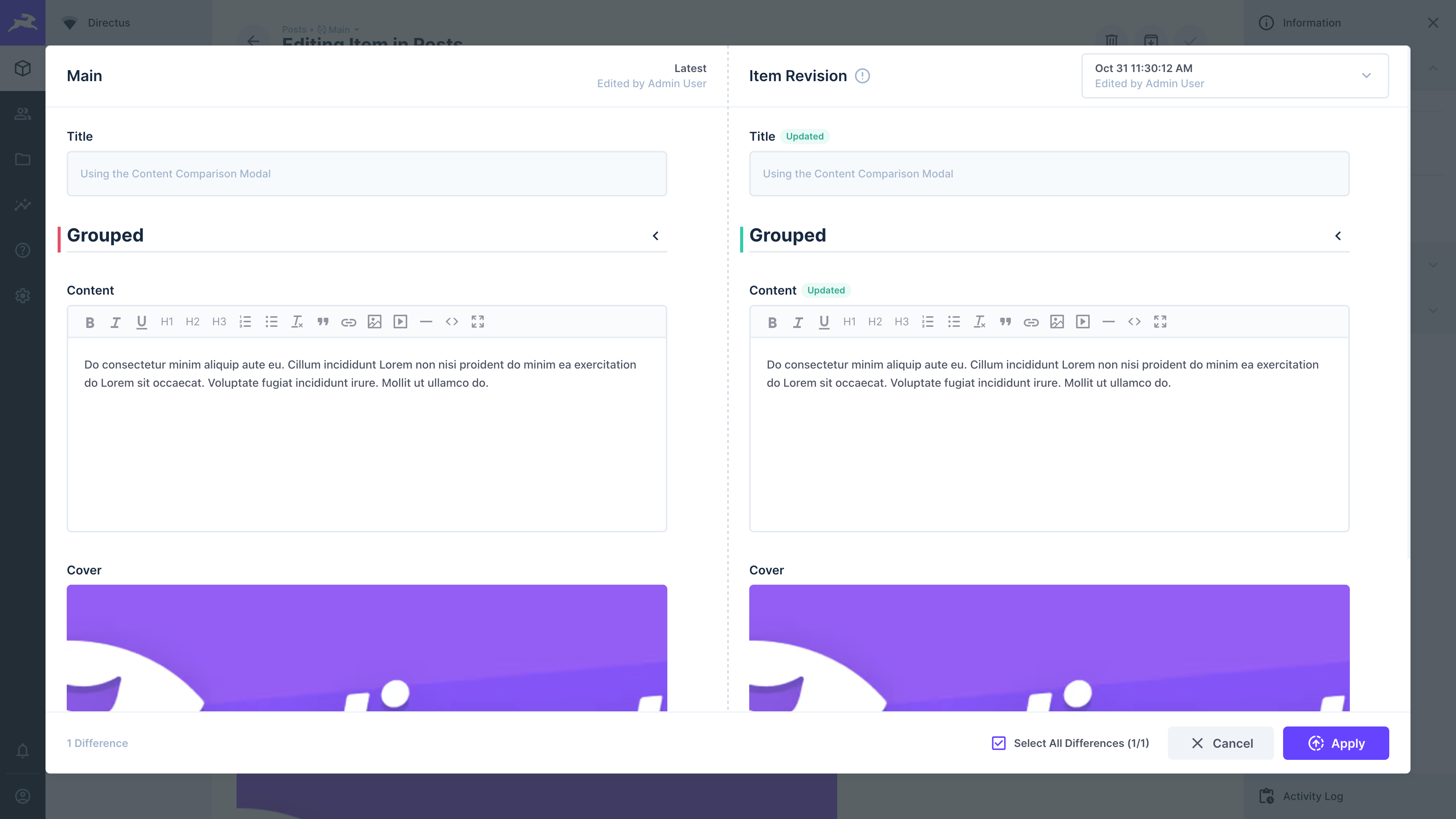 Diff Indicator on Collapsed Group